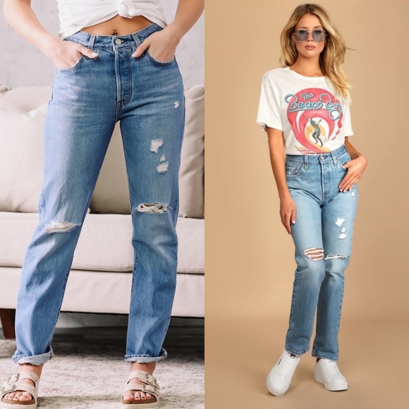 NWT Levi’s 501 High Rise Straight Jeans - Picture 2 of 6